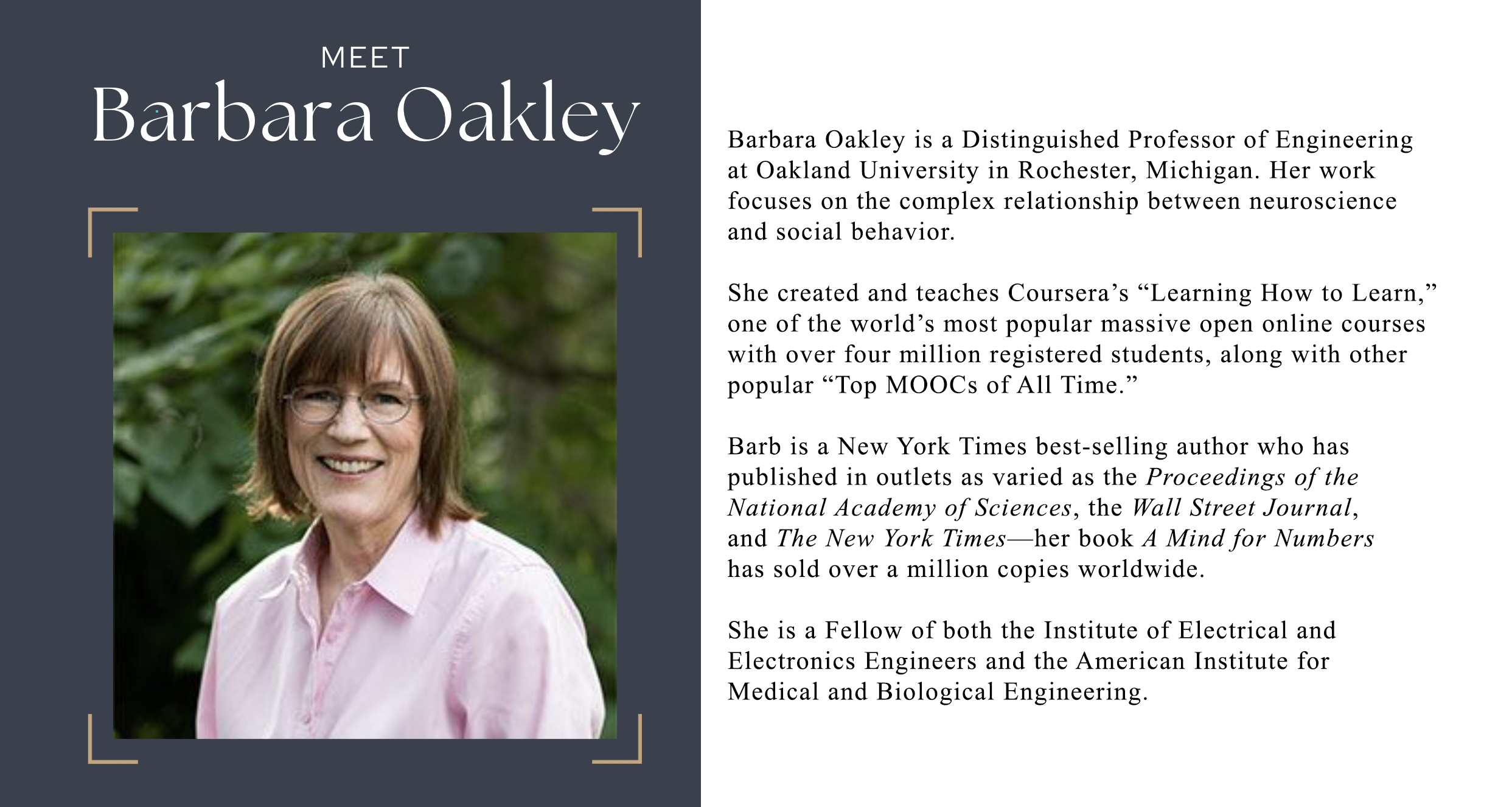 Barbara Oakley best-selling author